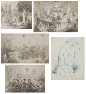 Jan Czesław MONIUSZKO (1853-1908), Zestaw 5 rysunków