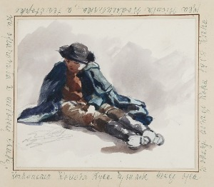 Wincenty WODZINOWSKI (1866-1940), Studium wiejskiego chłopaka / Akt kobiety - praca dwustronna