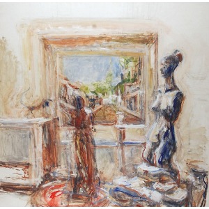 Isaac DOBRINSKY (1891-1973), W atelier malarza, po 1962