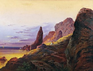 Friedrich PERLBERG (1848-1921), Zachód słońca nad morzem