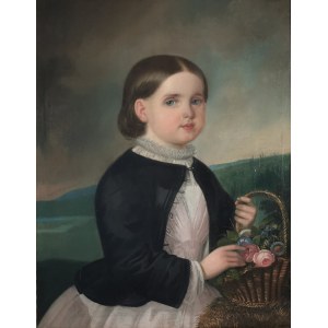 Malarz nieokreślony, 1 poł. XIX w., Dziewczyna z koszem kwiatów
