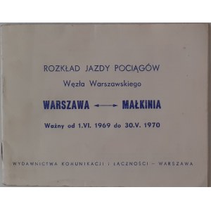 Rozkład Jazdy Pociągów Warszawa - Małkinia 1969/70