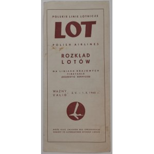 Rozkład lotów na liniach krajowych, LOT, 1960