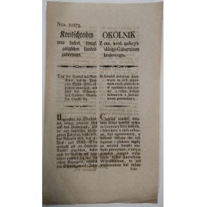 [Cyrkularz] zakaz handlu żelazem, 1807, Lwów