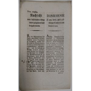 Doniesienie - Lwów III 1807- dot. płatności taks od stempli