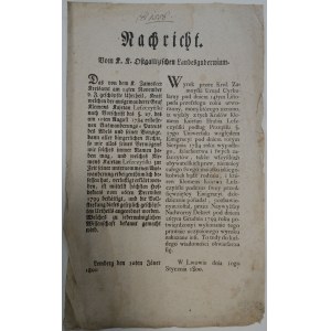 [Doniesienie] pozbawienie tytyłu K. Leszczyńskiego, 1800, Lwów