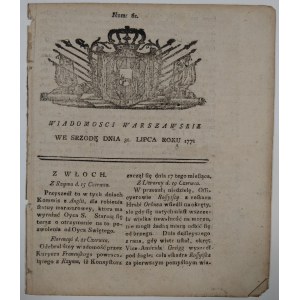 Wiadomości Warszawskie, 1771 rok, nr 61