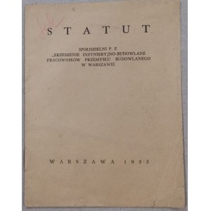 Statut spółdzielni Inżynieryjno - Budowlanej, 1933