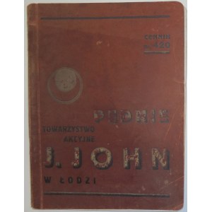 [Cennik] J.John Tow. Akc. w Łodzi - pędnie, nr 420, ok 1920