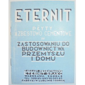 Eternit S.A., płyty azbestowo- cementowe, lata 1930-te