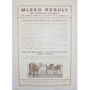 Mleko Reguły dla niemowląt i dorosłych, ok. 1935