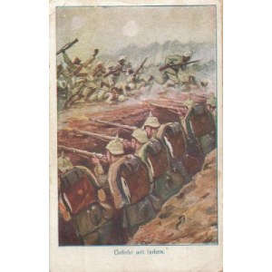 Pocztówka Bitwa Gefecht mit Indern