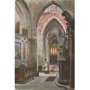 Pocztówka Wawel Boczna nawa z widokiem na kaplice Królowej Zofii