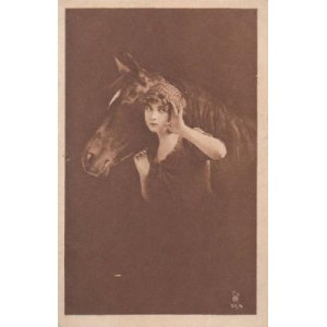 Pocztówka Dziewczyna z koniem