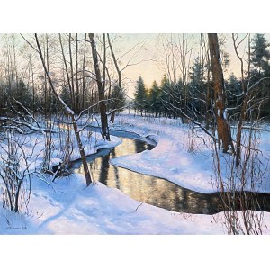 Wojciech Piekarski, Winter landscape with a river