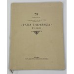 [niski nakład] Szukalak Marek, 75 rocznica podjęcia inicjatywy wydania Pana Tadeusza w Łodzi