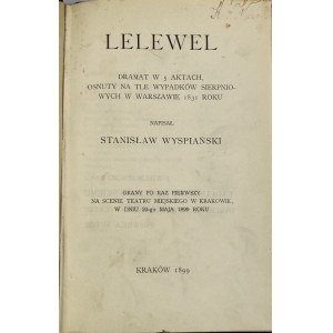 Wyspiański Stanisław Lelewel [Pierwodruk! - nakład 200 egz.][Półskórek]