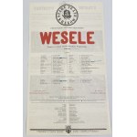 [Program + afisz teatralny] Wesele. Teatr Stary w Krakowie [1991]