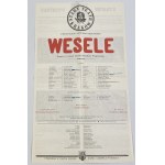 [Program + theatrical placard] The Wedding. Old Theatre in Cracow [1991].