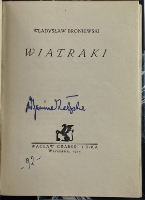 Broniewski Władysław, Wiatraki [Debiut!][Półskórek]