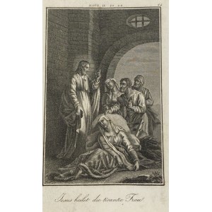 Schuler Édouard, copperplate engraving Jesus heilet die Kranke Frau