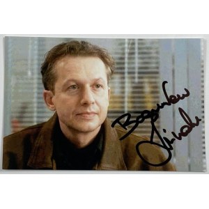 Photograph autographed by Boguslaw Linda [frame from the 1995 film Dad].