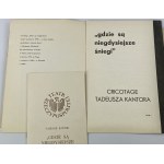 [Autogramm von Tadeusz Kantor] Programm für die Aufführung Wo ist der frühere Schnee... und Cricotage-Katalog