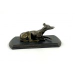 Lying greyhound, cast iron sculpture from the 19th century