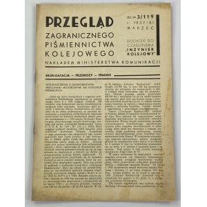 Przegląd Zagranicznego Piśmiennictwa Kolejowego nr 3/119 r. 1937/ XI, Marzec