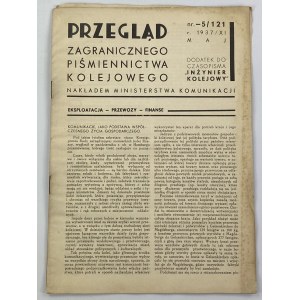 Przegląd Zagranicznego Piśmiennictwa Kolejowego nr 5/121 r. 1937/ XI, Maj
