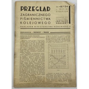 Przegląd Zagranicznego Piśmiennictwa Kolejowego nr 8/124 r. 1937/ XI, Sierpień