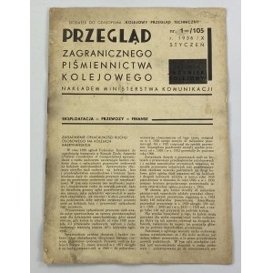 Przegląd Zagranicznego Piśmiennictwa Kolejowego nr 1/105 r. 1936/ X, Styczeń