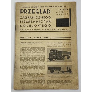 Przegląd Zagranicznego Piśmiennictwa Kolejowego nr 3/107 r. 1936/ X, Marzec