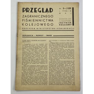 Przegląd Zagranicznego Piśmiennictwa Kolejowego nr 5/109 r. 1936/ X, Maj