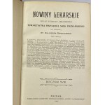 [opr. R. Jahoda] Nowiny Lekarskie 1901-8; 1911, 9 tomów jednego z najpoważniejszych polskich czasopism medycznych XIX/XX w. [oprawy gabinetowe]