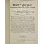 [Opr. R. Jahoda] Nowiny Lekarskie 1901-8; 1911, 9 zväzkov jedného z najserióznejších poľských lekárskych časopisov 19./20. storočia. [kabinetná väzba].