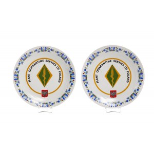 Dwa talerze z dekoracją kaszubską - Zakłady Porcelany Stołowej Lubiana