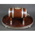 Beczka na whiskey Art Deco, srebro, Sheffield, Mappin & Webb, lata 20-te.