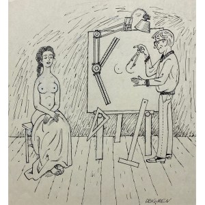 Zbigniew Lengren (1919 - 2003), W pracowni artysty” ilustracja satyryczna