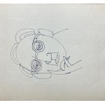 Zbigniew Lengren (1919 - 2003), Recto: „Poranna toaleta” ilustracja satyryczna Verso: szkic portretowy