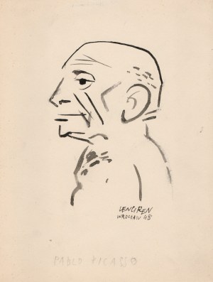 Zbigniew Lengren (1919 - 2003), Recto: „Karykatura Pabla Picassa” Verso: Karykatura … 1948 r.