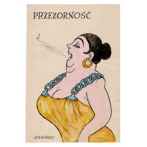 Zbigniew Lengren (1919 - 2003), „Przezorność” ilustracja satyryczna