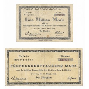 Szczecin 500000 i 1 milion marek 1923