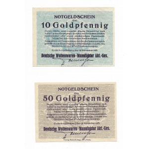 Zielona Góra 10 i 50 Goldfeningów 1923 (2szt.)