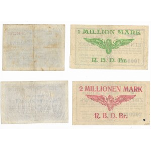 Wrocław, Dyrekcja kolejowa 1 i 2 miliony marek, 50 i 100 miliardów marek, 1923