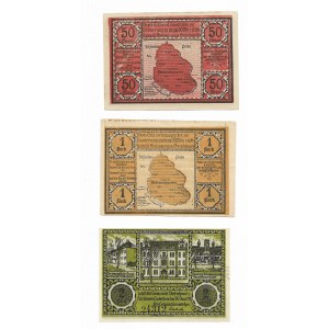 Bielszowice seria 50 feningów oraz 1 i 2 marki ważne do 30.06.1921