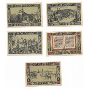 Głogów seria 5 szt. - 10, 25,50, 75 feningów i 1 marka 1920