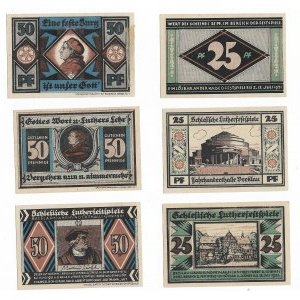 Wrocław seria 3 x 25 oraz 3 x 50 feningów 1921
