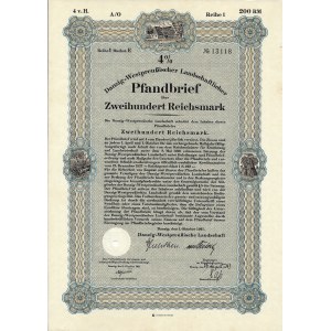 Danzig-Westpreuüen Landschaftlicher 200 Reichsmark, 1941
