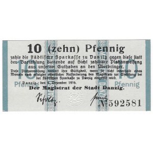Wolne Miasto Gdańsk, 10 fenigów 1916